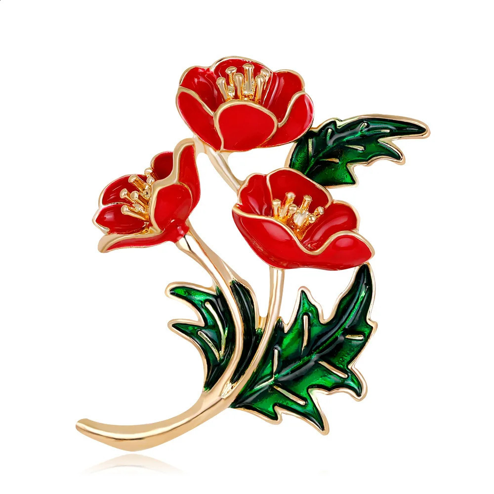 Poppy WWII Soldiers Memorial Brooch Metal Pin Corsage Mens Botanical Floral Everyday Accessories Jewelry Gifts 250625