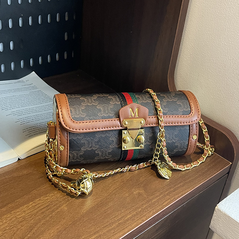 Designer High-End Small for Women 2025 New Cylinder French Style Phone Shoulder Versatile Patchwork Crossbody Light Luxury Women's Bag