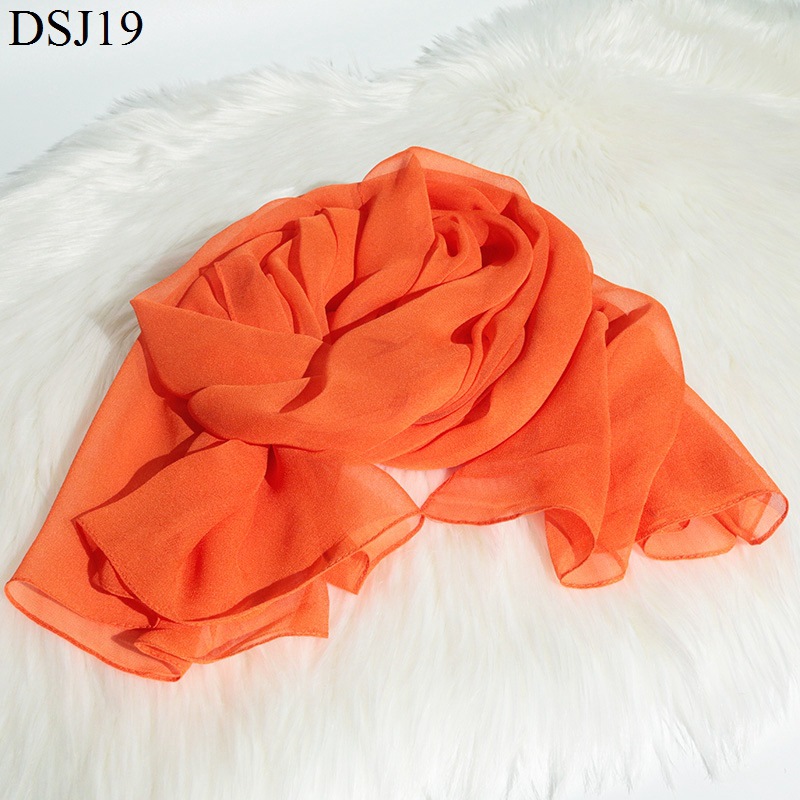 K1272 Georgette solid color silk scarf light and soft dance yoga body catwalk scarf