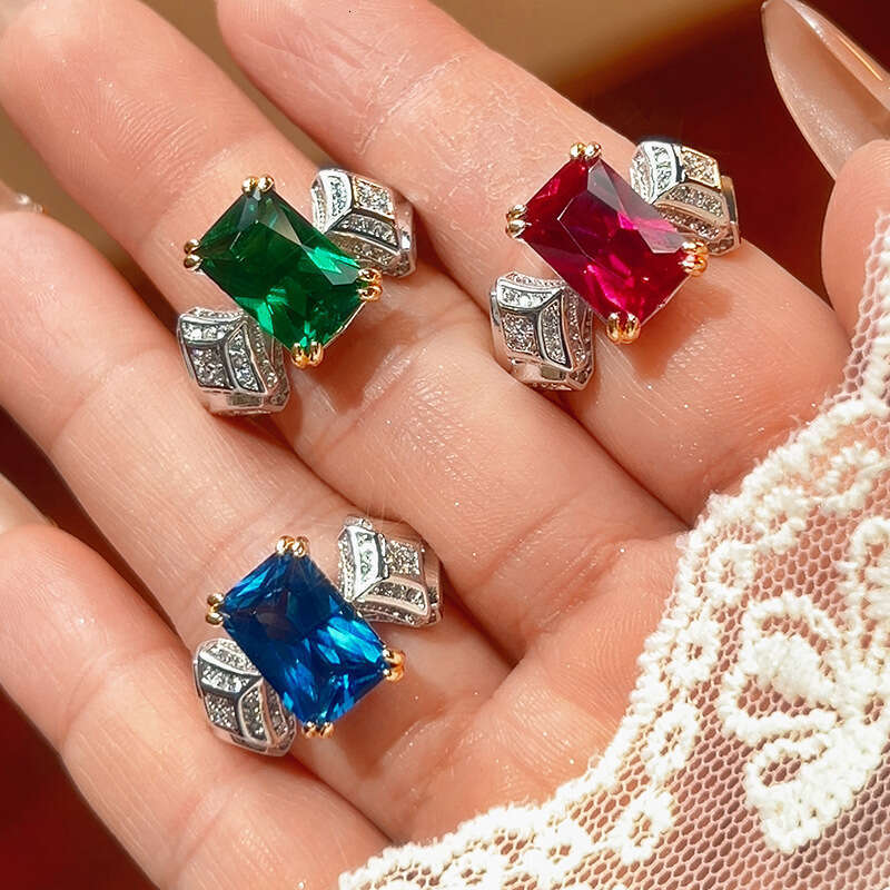 New Style Jewelry Ring For Women, Red Rectangular, High-End Luxury Feel 5Ae