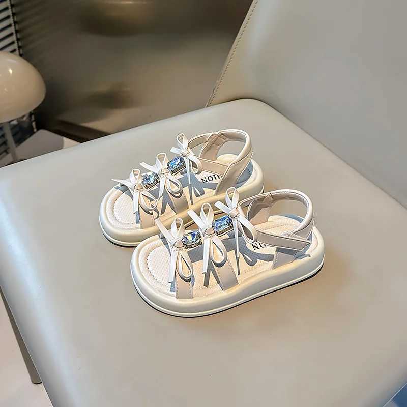 Girl Sandals New Summer Children Open-Toe Beach Sandals Princess Sweet Bowknot Kids Fashion Hollow-Out Casual Shoes Versatile R250707