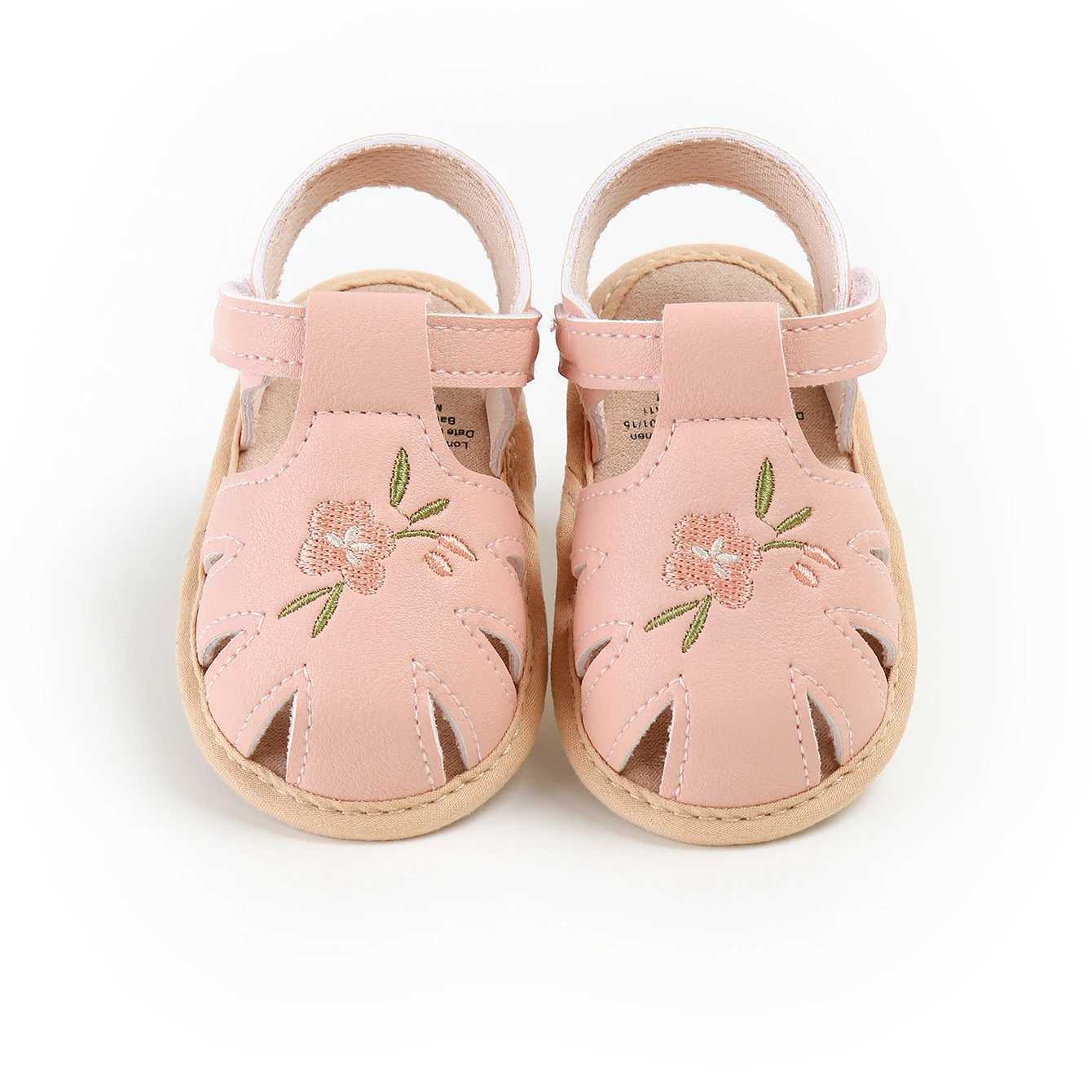 Baby Girl Sandals Summer Flat Shoes Newborn Baby Shoes First Walker Shoes Toe Embroidered Shoes R250707