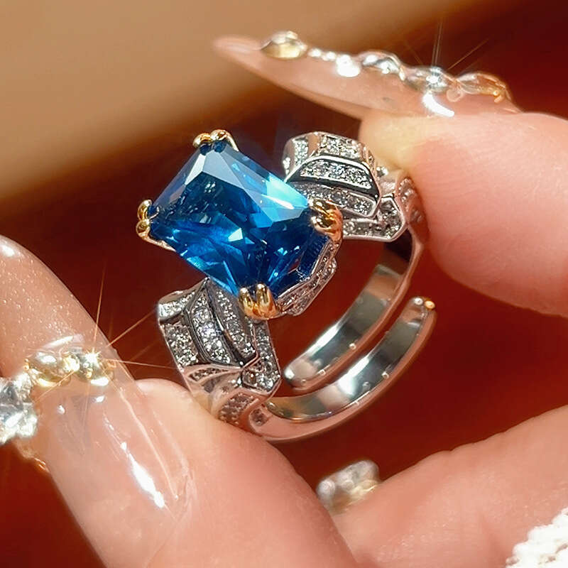 New Style Jewelry Ring For Women, Red Rectangular, High-End Luxury Feel 5Ae