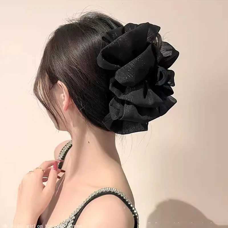 Women Elegant Three Layers Large Chiffon Bow Hair Claw Sweet Hair Decorate Headband Hair Claw Clip Fashion Hair Accessories Z250707