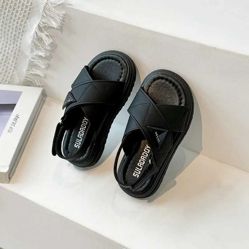 2025 Summer Casual Cute Round Toe Buckle Solid Color Comfortable Childrens Casual Sandals Girls Shoes Toddler Girl Shoes R250707
