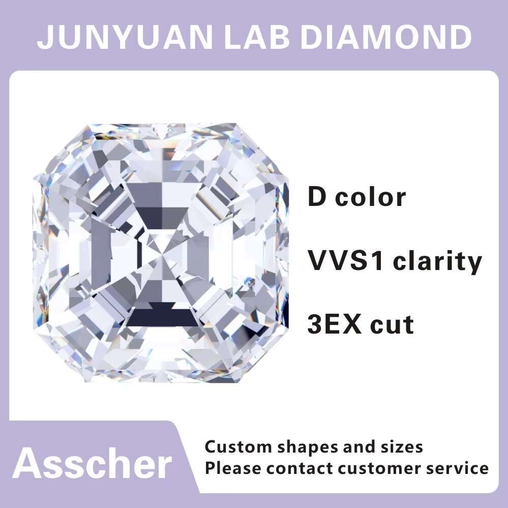 Real Diamond D Color VS VVS Lab Grown Diamond White Excellent Asscher Cut Loose Lab Diamond