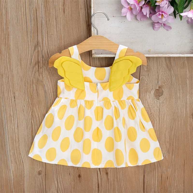 0-3 Years Old Girl Baby Summer Dress with Back Wings Full of Printed Hanging Strap Princess Dress R250707
