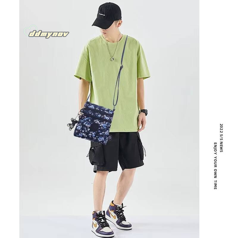 High Quality Flower Nylon Men Women Shoulder Messenger Bag Cross Body Phone Purse Lightweight Blue Grey Black Red Purple M0908 ddmynov