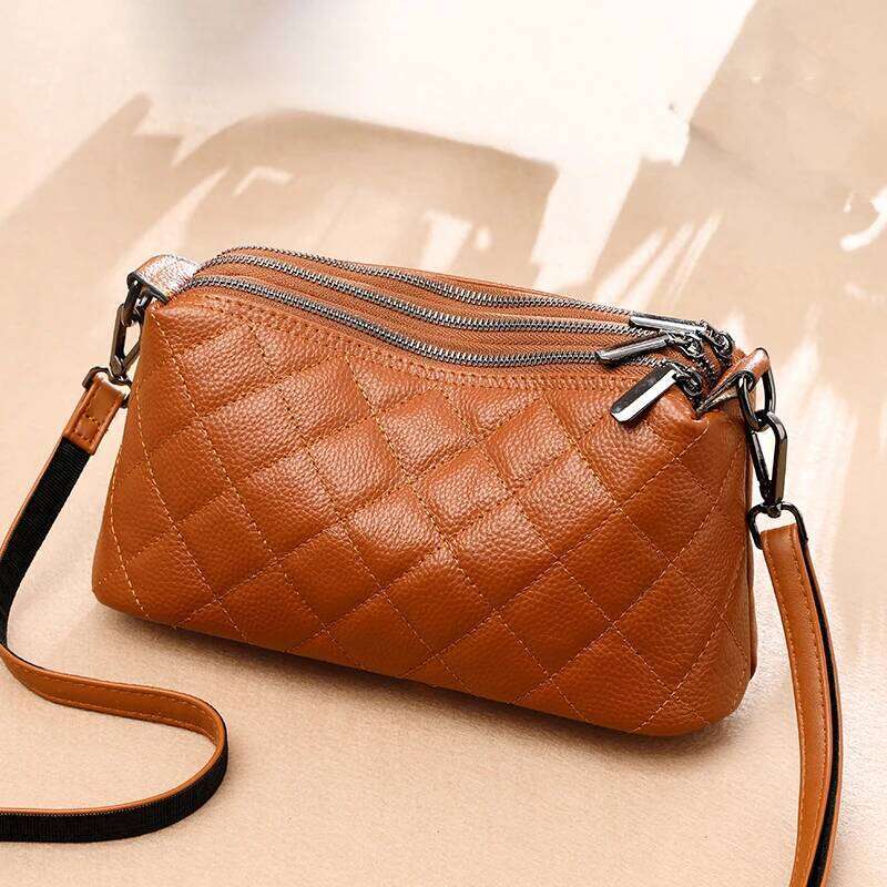 Soft Solid Genuine Shoulder Crossbody Bag For Women Designer 3 Layers Women's Handbag Cow Leather Female Tote Sac