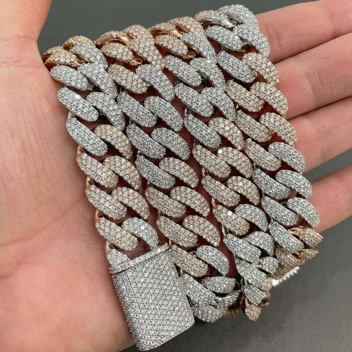 High Quality 18mm Thick Moissanite Diamond 925 Sterling Silver Iced Out Cuban Link Chain Hip Hop Wedding Fashion Jewelry