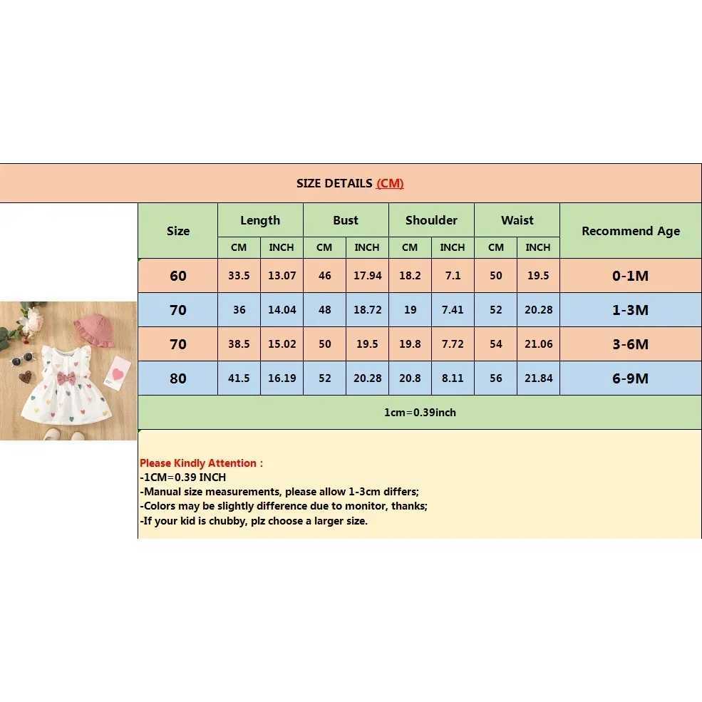 Newborn Baby Girl Sweet Cotton Dress Sleeveless Love Pattern Dress+Hat 2PCS Summer Beach Clothing for Infant Girl 0-9 Months R250707