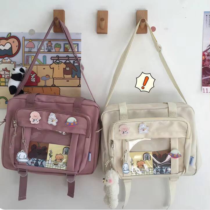 Korean Womens Messenger Bag Simple Multifunctional Female College Student Style Large Capacity Portable One Shoulder Diagonal ddmynov