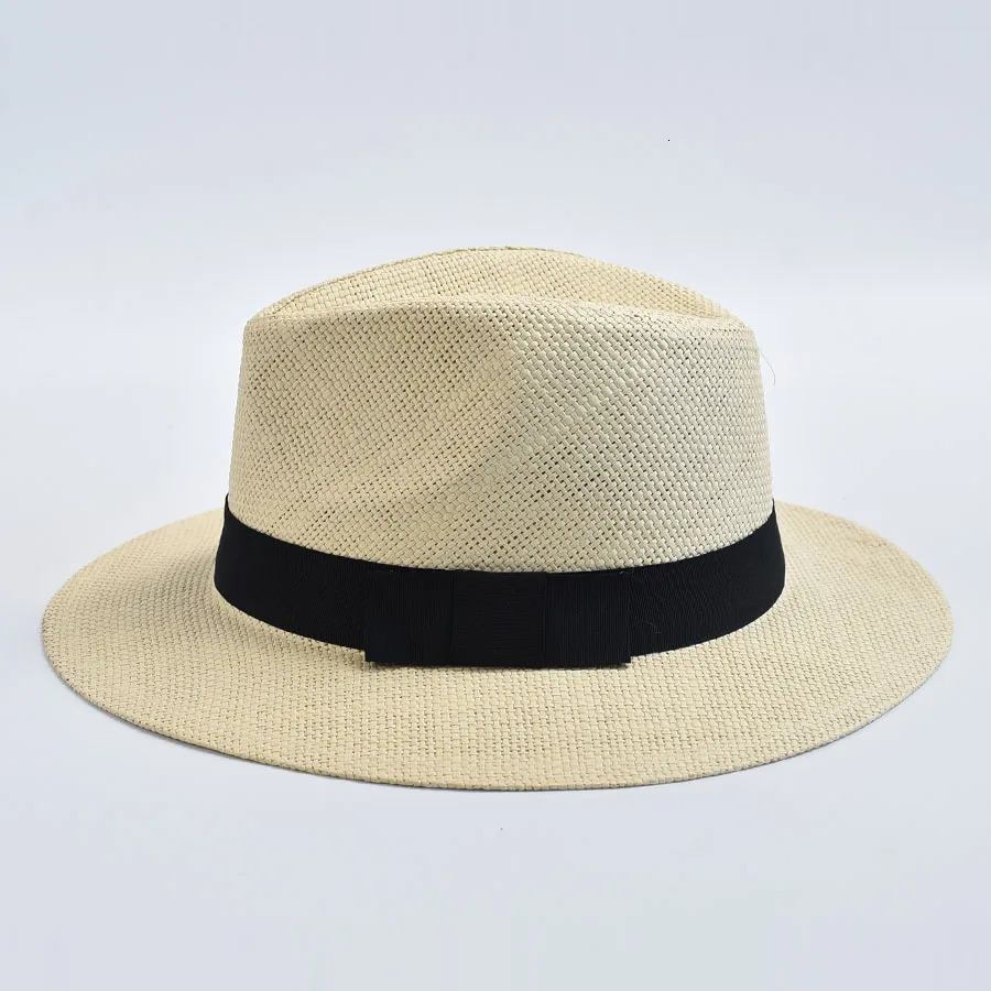 Summer Casual Straw Hats For Women Men Panama Trilby Jazz Hat Outdoor UV Protection Beach Bonnet 250707