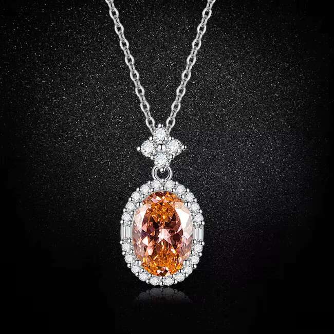 Moissanite Fashion Jewelry S925 Silver Cubic Zirconia Pedant Synthetic Gemstone Pendant Necklace Wedding Fine Jewelry for Women