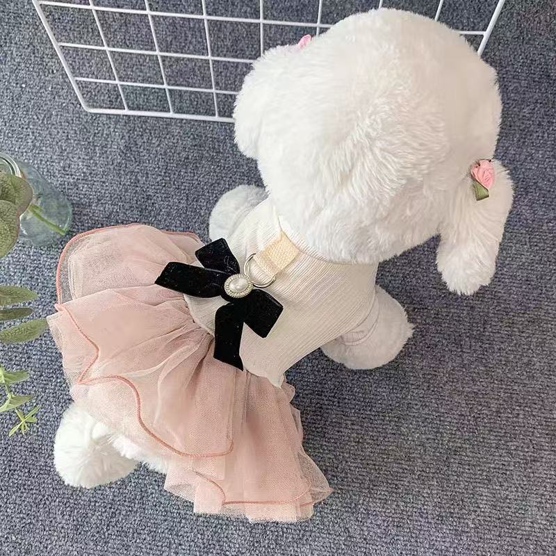 T659 dog clothes pet cat cat wedding dress teddy Pomeranian dress princess Bichon puppy skirt traction