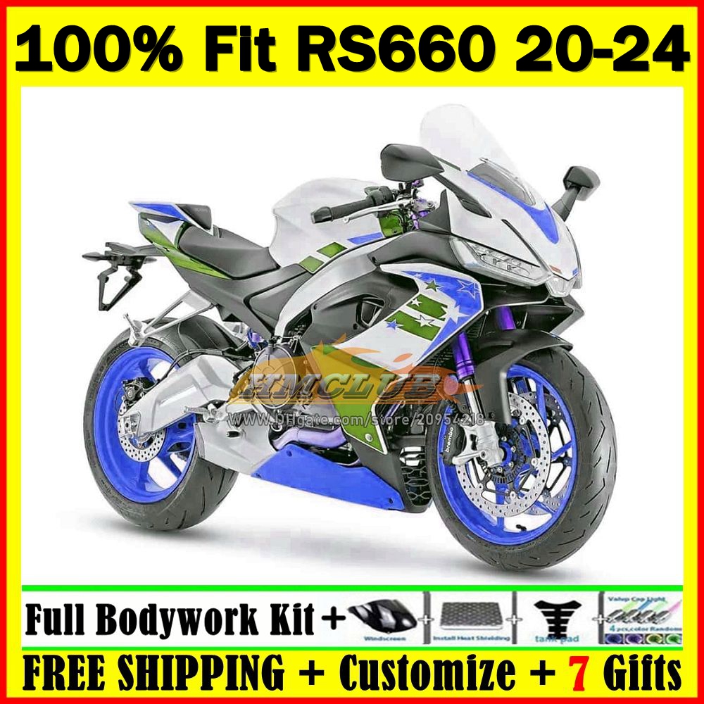 Injection Mold Full Body Kit For Aprilia RS660 RS 660 Blue Green RS-660 CC RR 20 21 22 23 24 Frame 11HC.27 660CC 2020 2021 2022 2023 2024 Free customi