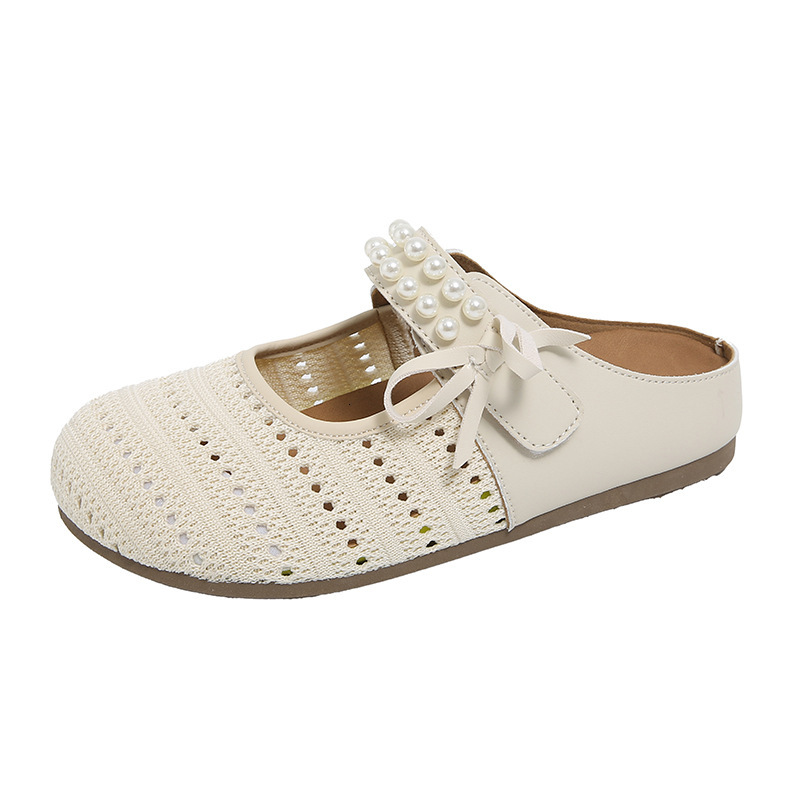 2025 Korean Style Summer New Half-Slip White for Women Ins Breathable Student Height Increasing Casual Designer Women's Shoes Street Shooting