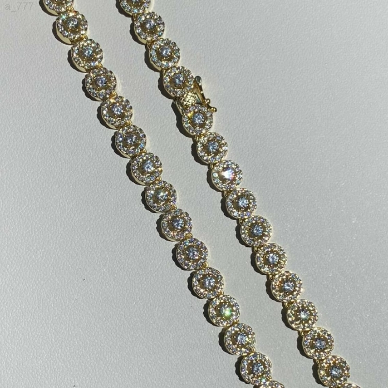 Hip Hop 14k 2mm 3mm 4mm 5mm 6mm Tennis Chain Sterling Silver VVS Diamond Necklace Moissanite Tennis Chain