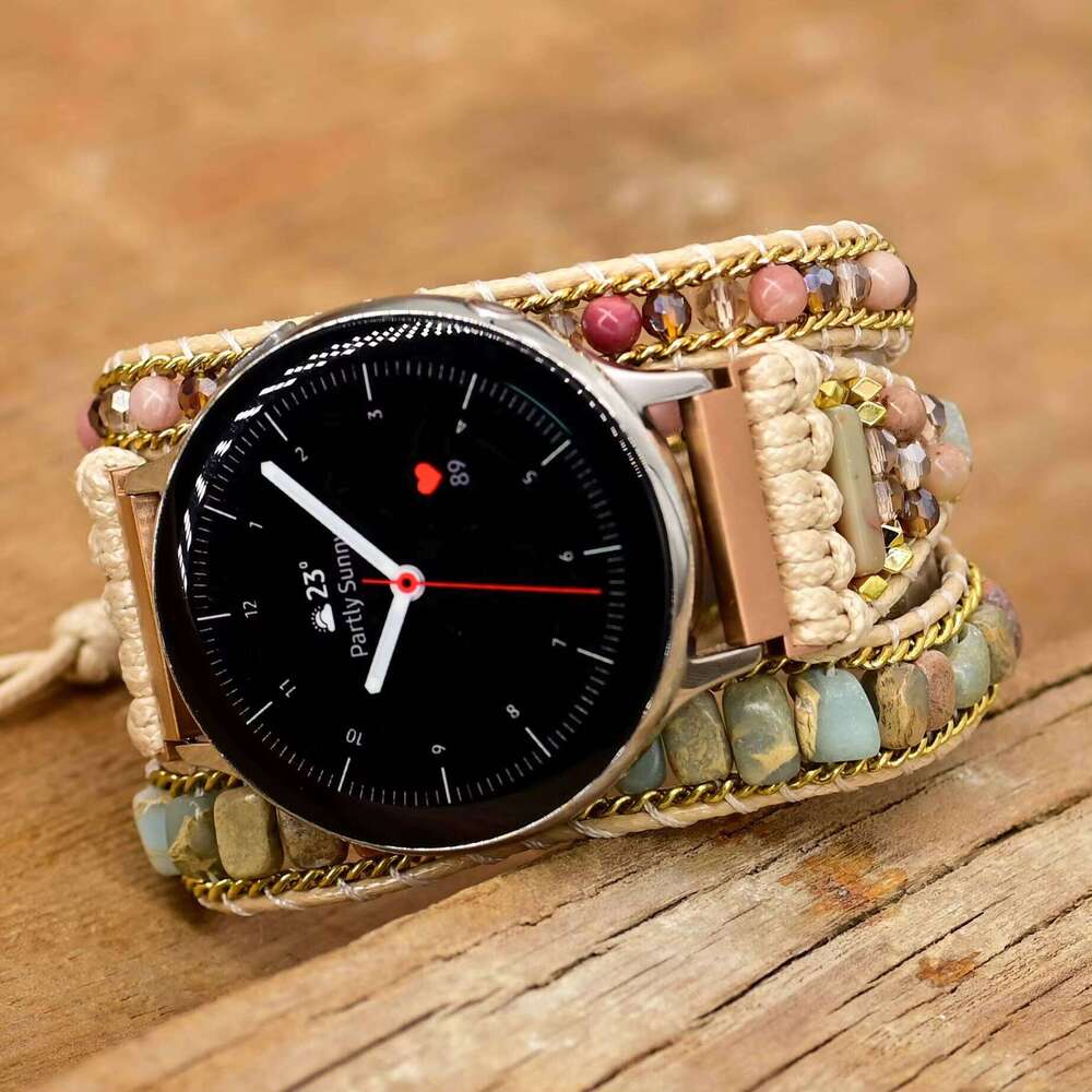 Natural Stone Compatible with Samsung 4 46mm/Huawei Watch GT2 Replacement Bracelet, Suitable for 20mm 22mm Strap