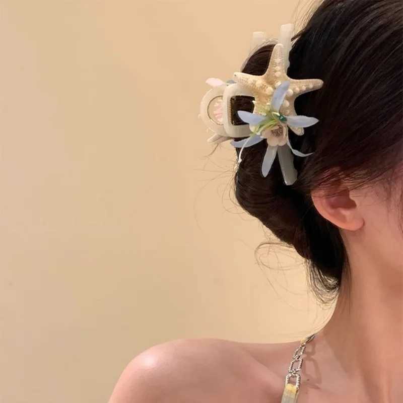 New Ocean Starfish Series Hair Claw Flower Starfish Shell Hairpins Crab Hair Clips for Women Vacation Beach Hair Accessories Y250707