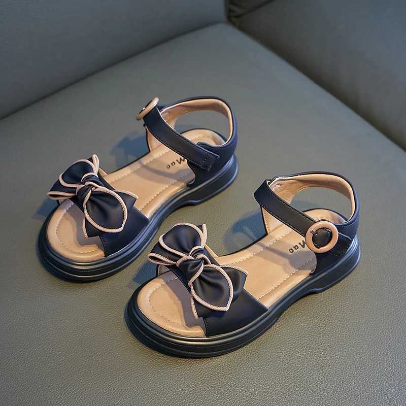 Girls Bowtie Sandals Sweet Princess Classic Simple Summer 2024 New Children Sandals for Girls Outdoor Beach Shoes Cute Bow-knot z250708D524