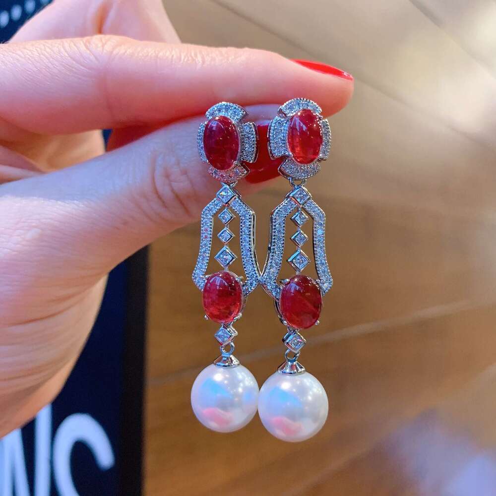 Tiktok Australian Mother-Of-Pearl Fashion Creative Socialite Jewelry Stud Drop Earrings For Women 33C
