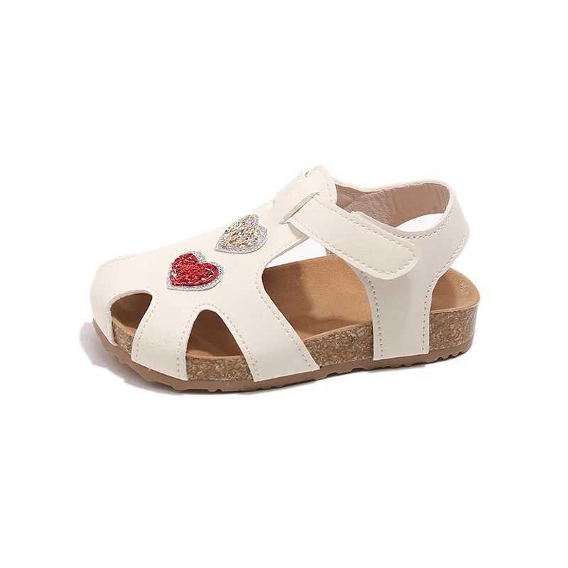 Boys Girls Cork Sandals Kids Casual Summer Shoes Child Slides Sandals Kids Toddler Closed-Toed Hollow-Out Beach Shoes Black Beige R250707
