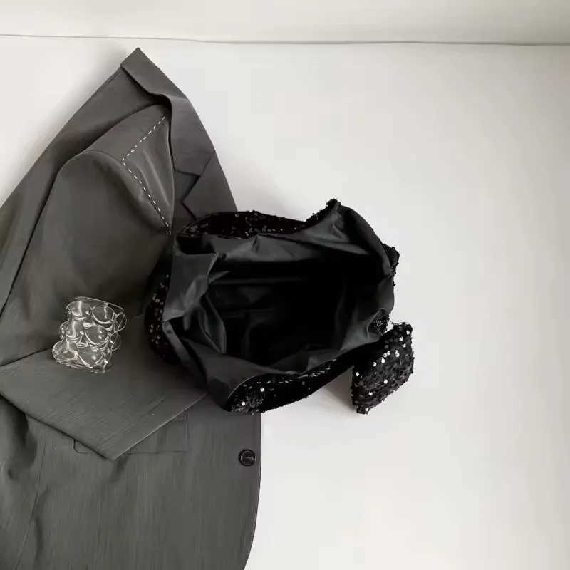 Shoulder Bag for Women Underarm Bag Slouchy Handbag Trendy Sequin Hobo Bag for Work Travel Shopping