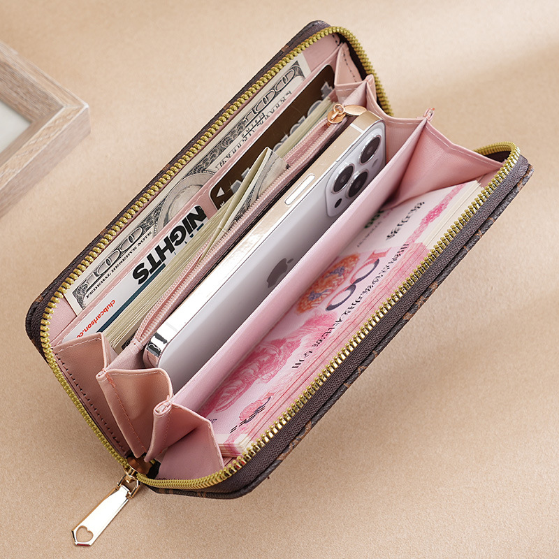 Designer Wallet Women's Long Wallet Organizer - Large Capacity Monogram Clutch with Phone Pocket & Coin Purse