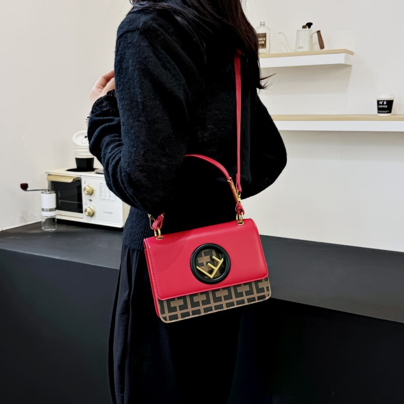 Designer 2025 New High-end Shoulder Crossbody Handbag Printed Fashion Personality French Small Square Women's Light Luxury Bag