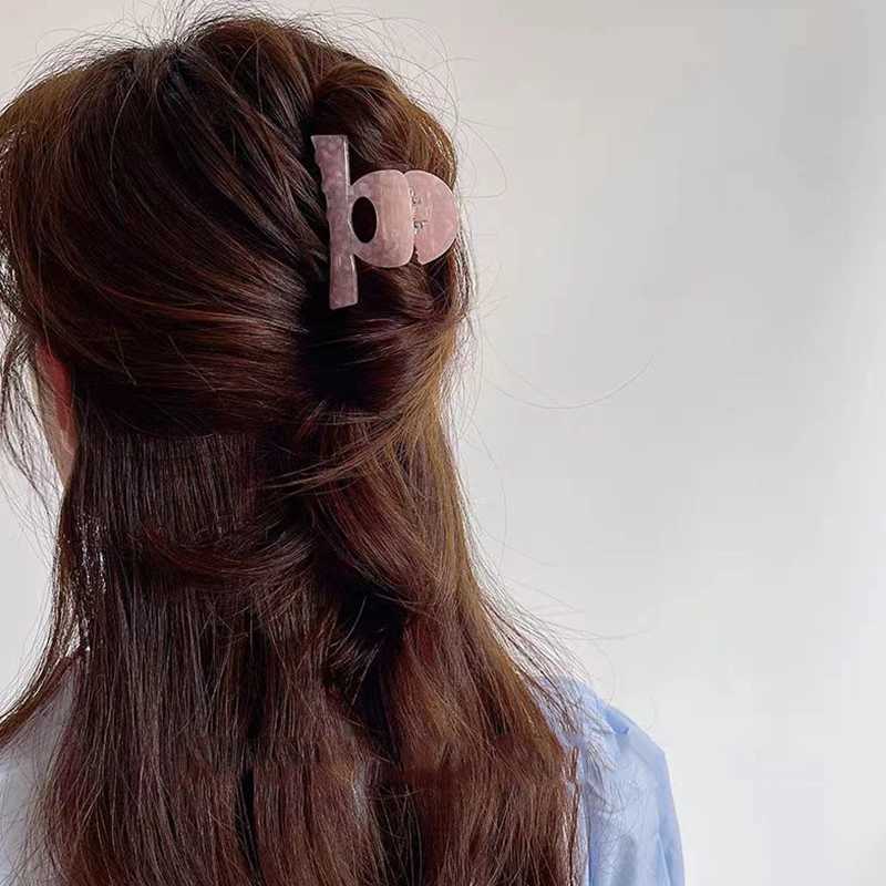 Vintage Acetate Print Small Hair Claw For Women Girl Sweet Hair Ornament High Grade Hair Accessories Claw Clip Hair Clip Hairpin Y250707
