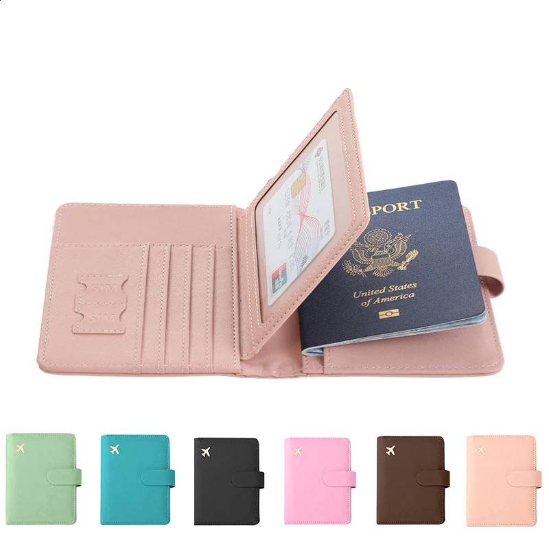 Multifunctional Passport Storage Bag Wallet Multilayer Card Leather Protective Cover Portable Document Clip 250628