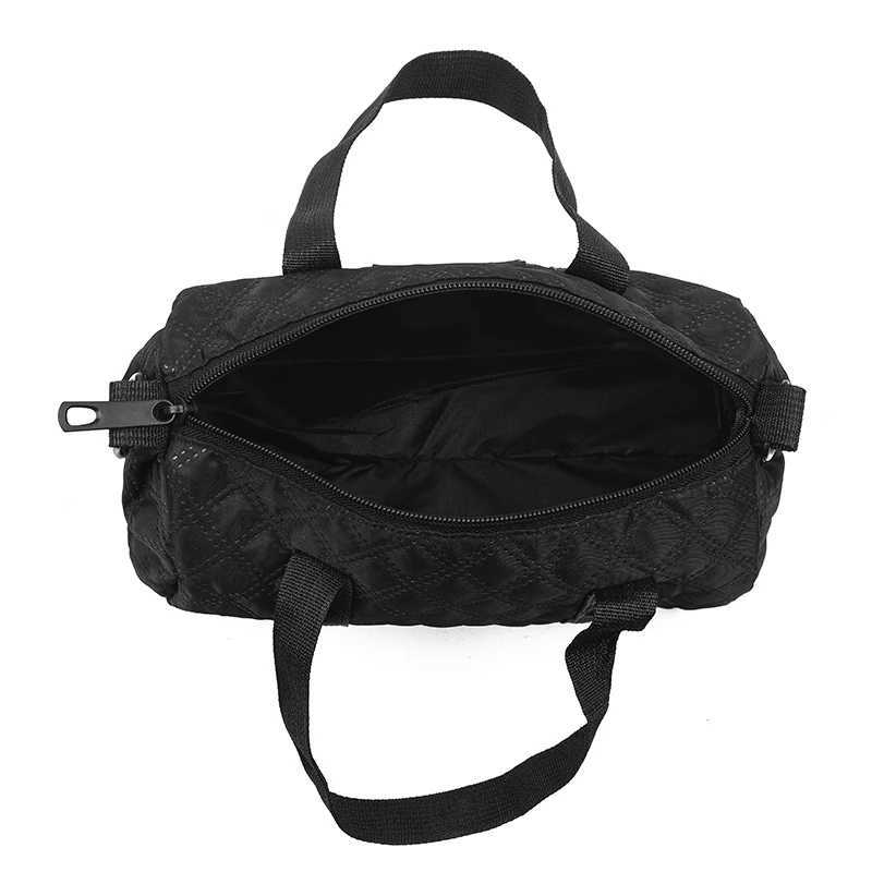 Neutral male and female style nylon fabric handbags single shoulder light and compact cylindrical bags