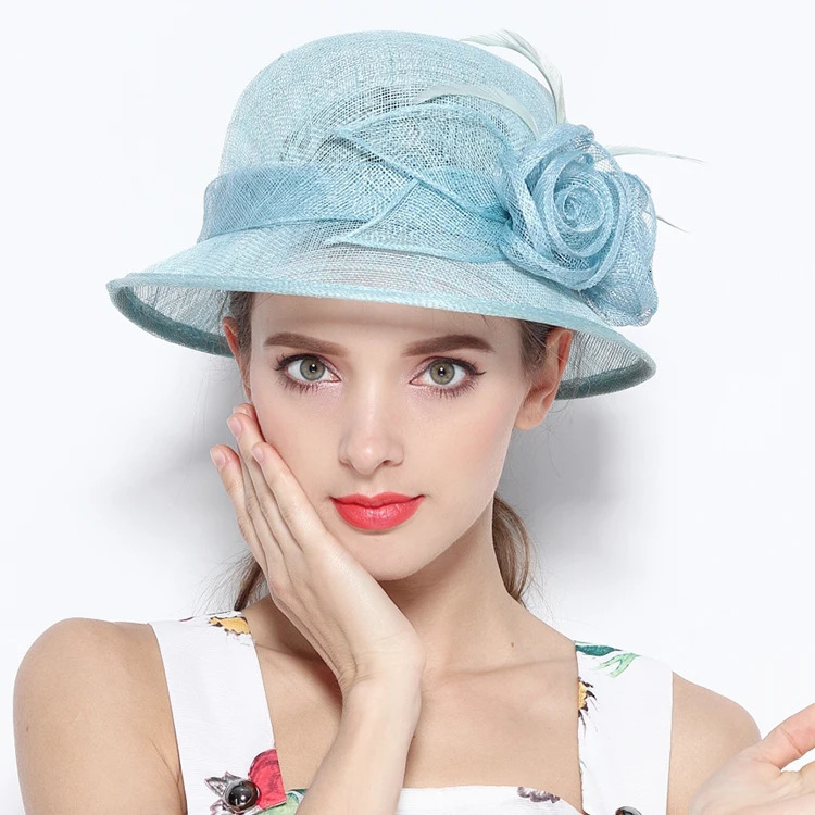 124 Lady Linen Top Hat Elegant and Lightweight Fascinators Hats Brim Fisherman Cowboy Handmade Flower Millinery 250707