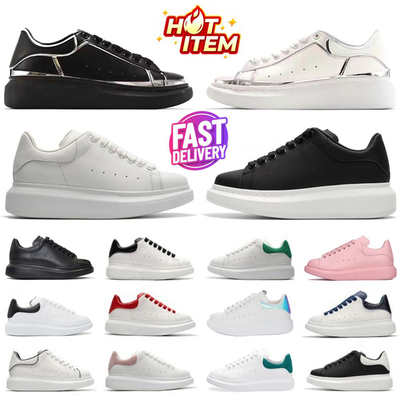 Designer Casual Shoes Triple White Black Silver suede Snakeskin Blue Leather velvet Fashion Luxury Men Women trainers Oversized Sole Sneakers Sports Platform shoe