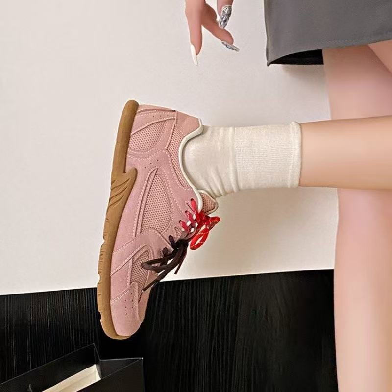 Hot Unique Women: New Retro Color-Blocked Casual Sneakers 2025 Style With Irregular Shoelaces - Versatile Sports Shoes For Women