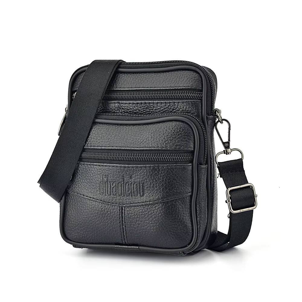 Mens New Genuine Leather Crossbody Vertical Trendy Multifunctional Shoulder Briefcase Casual Travel Messenger Bag ddmynov
