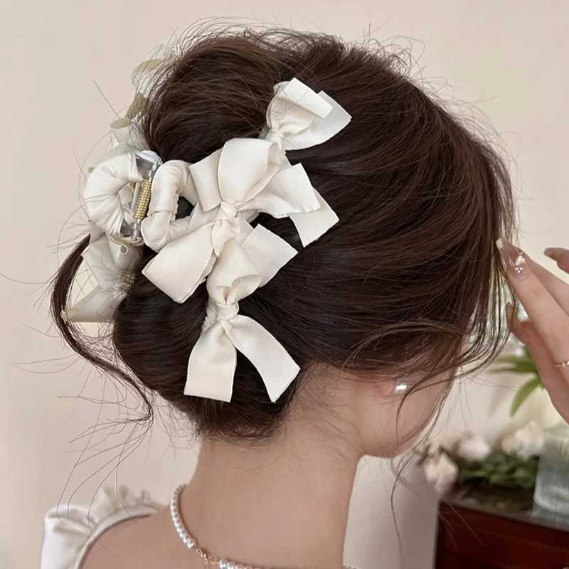 1pc Korean elegant and cute bow clip new high-end style large hair volume shark clip back of the head disc hair clip Z250707