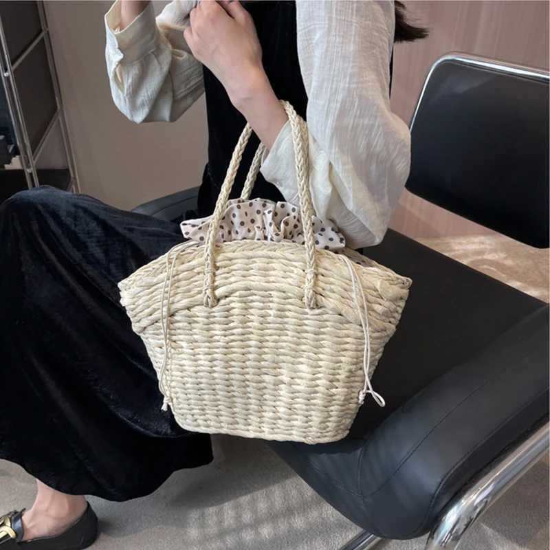 Beach Bag Weave Shoulder Bag Summer Handbags Woven Top Handle Bag For Women Holiday Travel