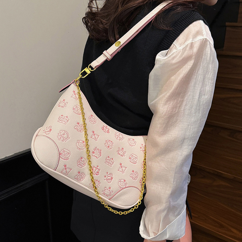 Designer High-End Feel for Women 2025 New Korean Style Horn Vintage Underarm Versatile Fashion Elegant Shoulder Crossbody Light Luxury Women's Ba