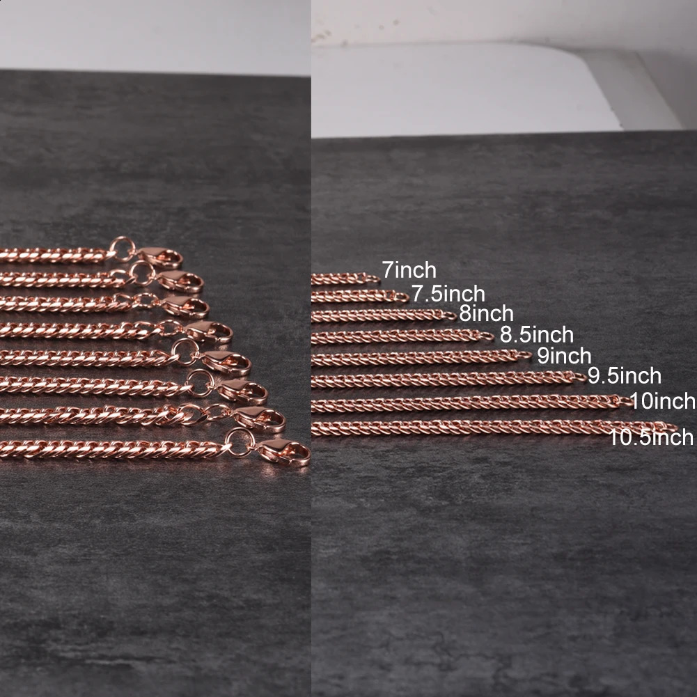 Pure Copper Bracelets for Men Women Adjustable Cuban Chain Link Lobster Clasp 6mm Wide Antiscratch Male 7105 Inch Jewelry 250707