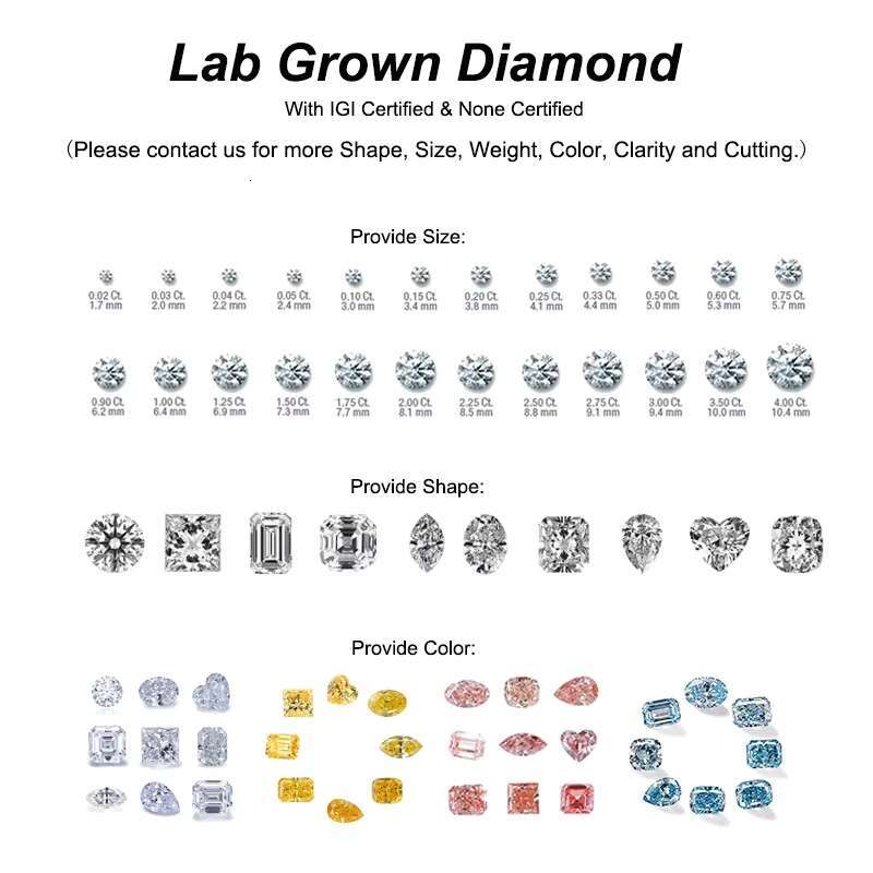 Loose Lab Created Diamond 1.0ct 2.0ct IGI Certificated Radiant Cut Lab Grown Diamond Octagon Shape 1CT HPHT CVD