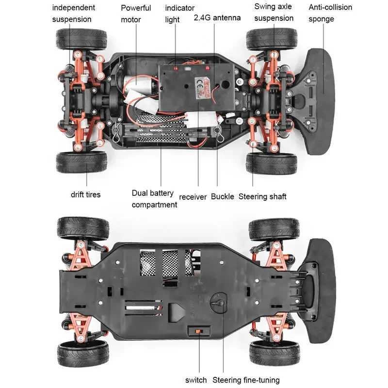 1 10 70km/h High-speed Drift Remote Control Car 2.4G 4WD Rc Off-road Vehicle Dual-speed Rc Car Childrens Christmas Gift Z250707