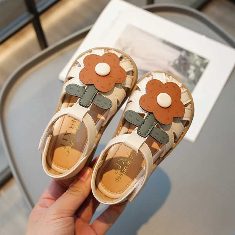 Toddler Girls Sandals Summer New Cute Childrens Princess Flower Flat Sandals Fashion Sweet Kids Versatile Walking Beach Shoes R250707