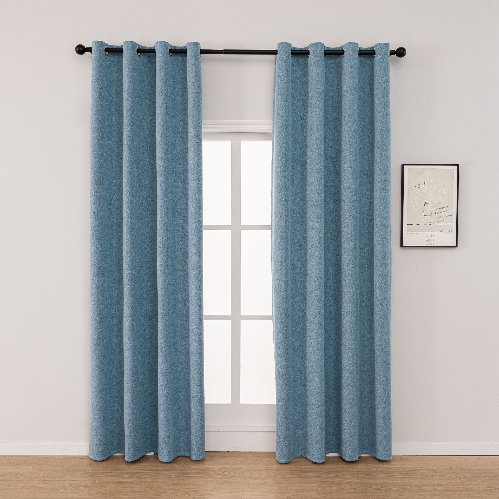 YL-36567 cross-border linen cotton linen full blackout curtain sunscreen sunshade heat insulation solid color foreign trade curtain
