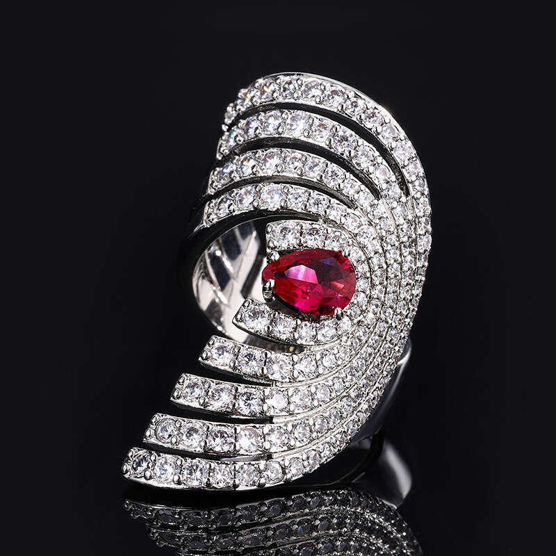 Hua Youmei Jewelry Exaggerated Crystal Open Demon Eye Luxurious Evening Party Index Finger Ring B72