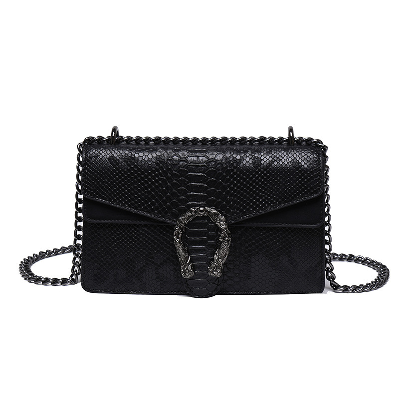Designer High-End Snake Pattern for Women 2025 New Fashionable Versatile Chain Single Shoulder Crossbody Light Luxury Women's Bag