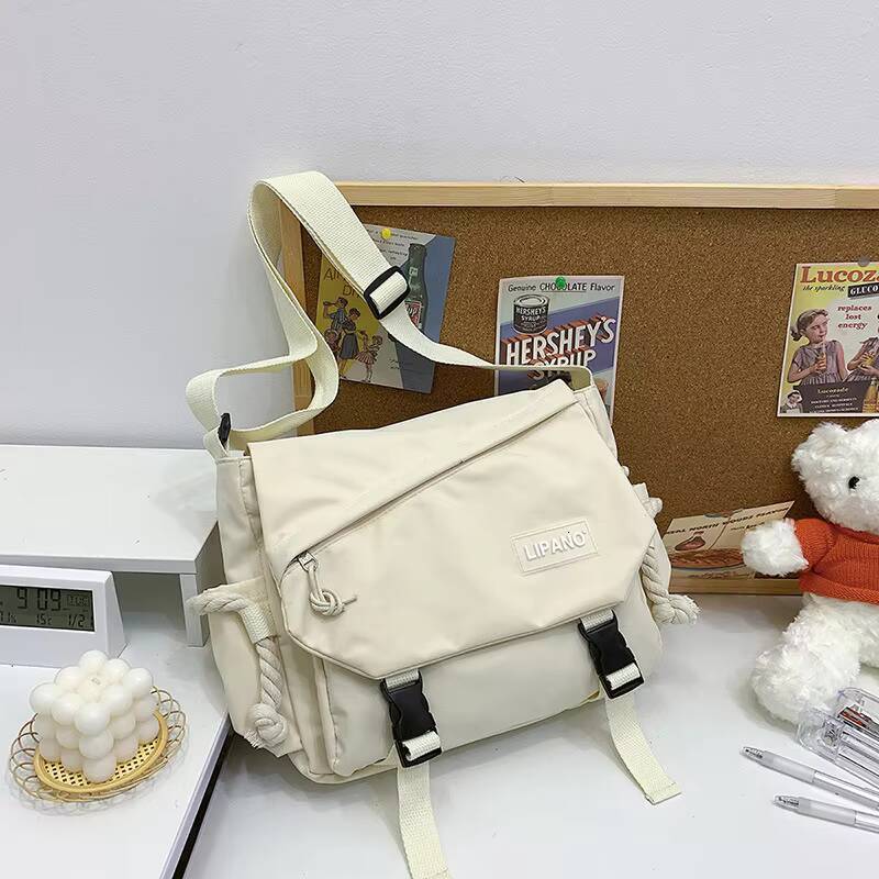 Messenger Bag Japanese Handbags School Korean Single Shoulder Girl Student Hong Kong Style Retro Large Capacity Postman Womens ddmynov