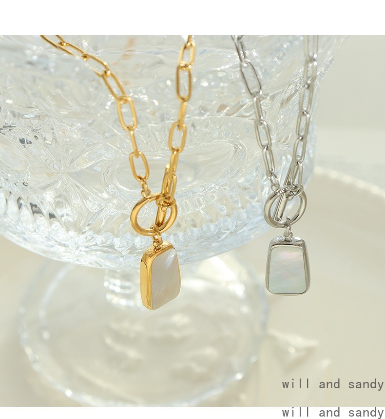 18k Gold Plated Square Shell Necklaces Choker Butterfly Heart Pearl Pendant Designer Jewelry Women Necklaces Fine Jewelry Engagement Wedding Mother Da