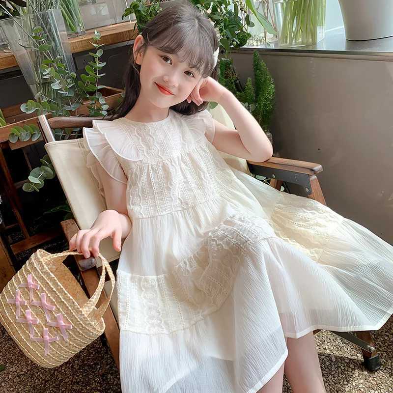 2024 New Girls Embroidery Princess Dress Childrens Summer Dress Sleeveless Baby Kids Simple Fashion Style Fairy Dress R250707